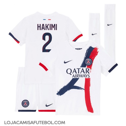 Camisa de Futebol Paris Saint-Germain Achraf Hakimi #2 Equipamento Secundário Infantil 2024-25 Manga Curta (+ Calças curtas)